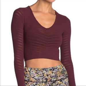Free people workout crop long sleeve